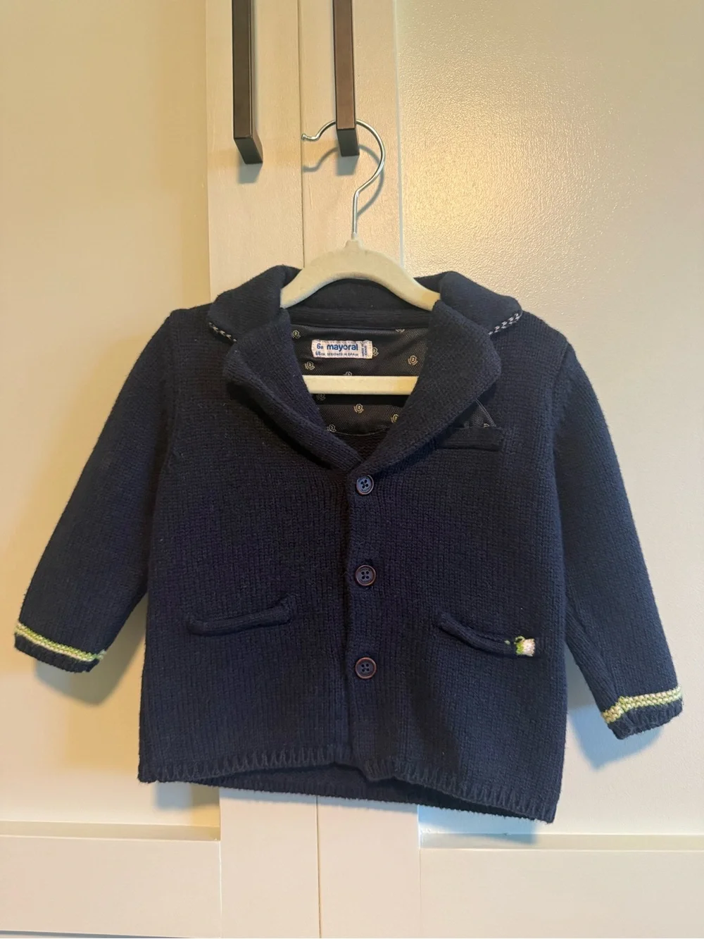 Mayoral Baby Boy Navy Knit Blazer Style Cardigan Sports Coat Jacket 6M/68cm